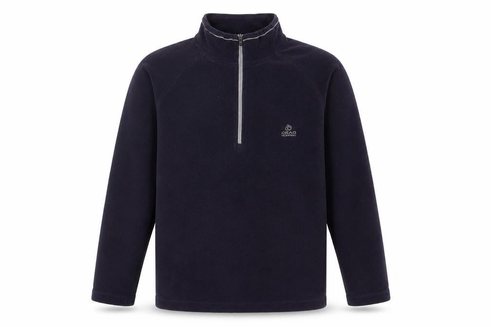 Front view of Craghoppers Men's Black Fleece Pullover Sweatshirt, Logo