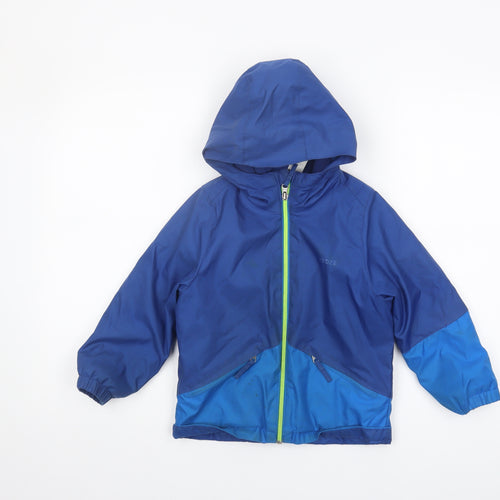 Decathlon Boys Blue Hooded Puffer Jacket 4 Years