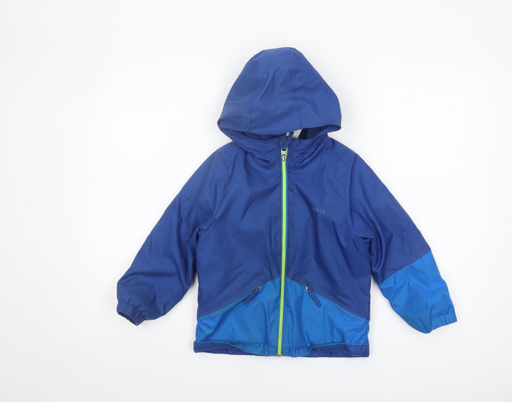 Decathlon Boys Blue Hooded Puffer Jacket 4 Years