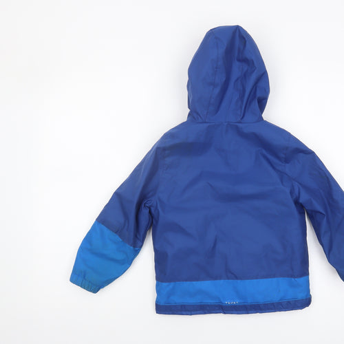 Decathlon Boys Blue Hooded Puffer Jacket 4 Years