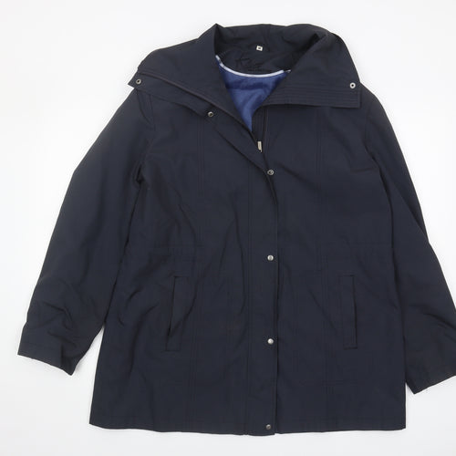 Klass Collection Women's Blue Mid-Length Hooded Jacket