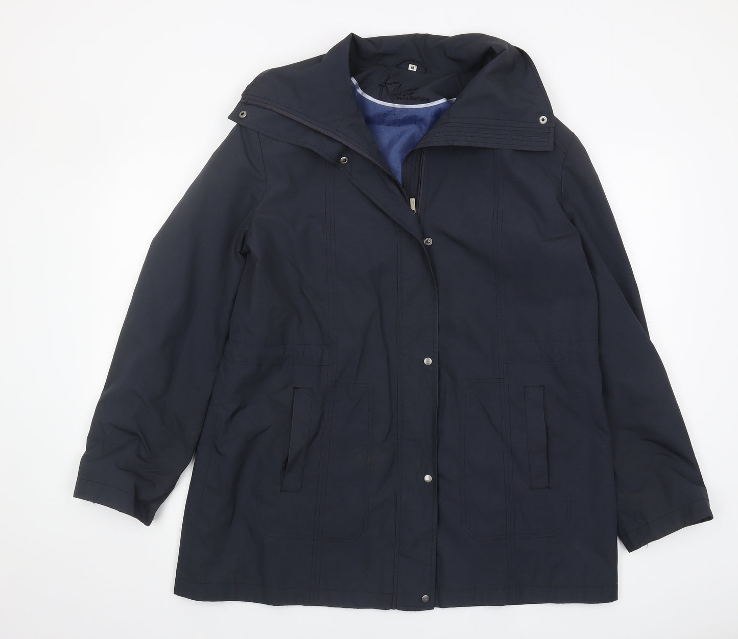 Klass Collection Women's Blue Mid-Length Hooded Jacket