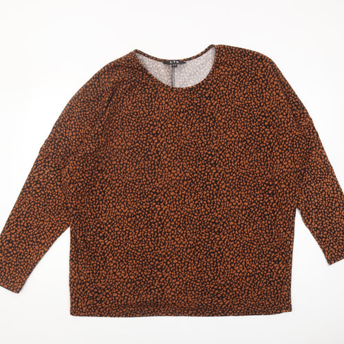 LTS Women's Brown Animal Print Jumper Size 18