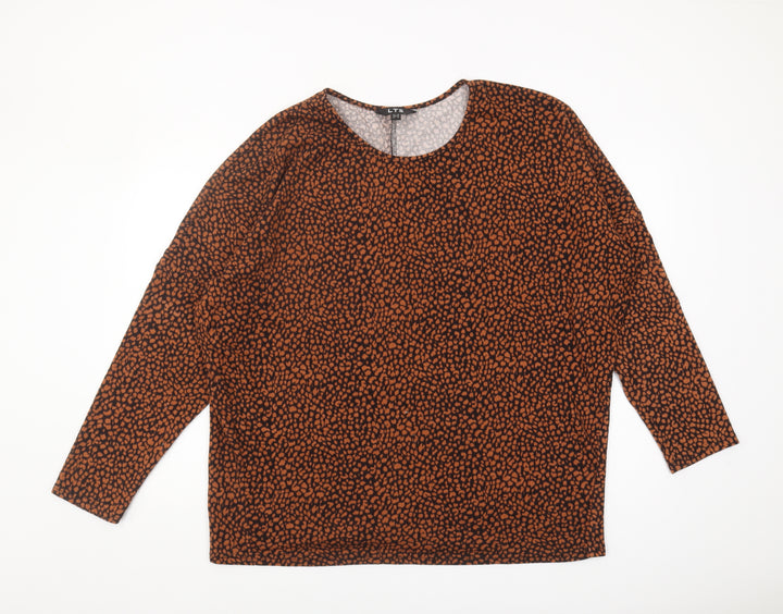 LTS Women's Brown Animal Print Jumper Size 18