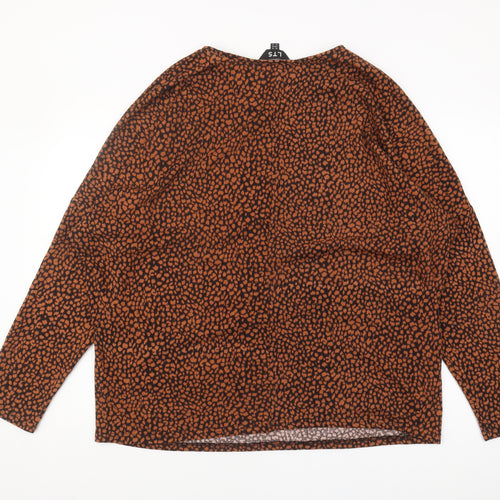 LTS Women's Brown Animal Print Jumper Size 18