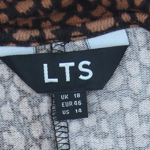 LTS Women's Brown Animal Print Jumper Size 18