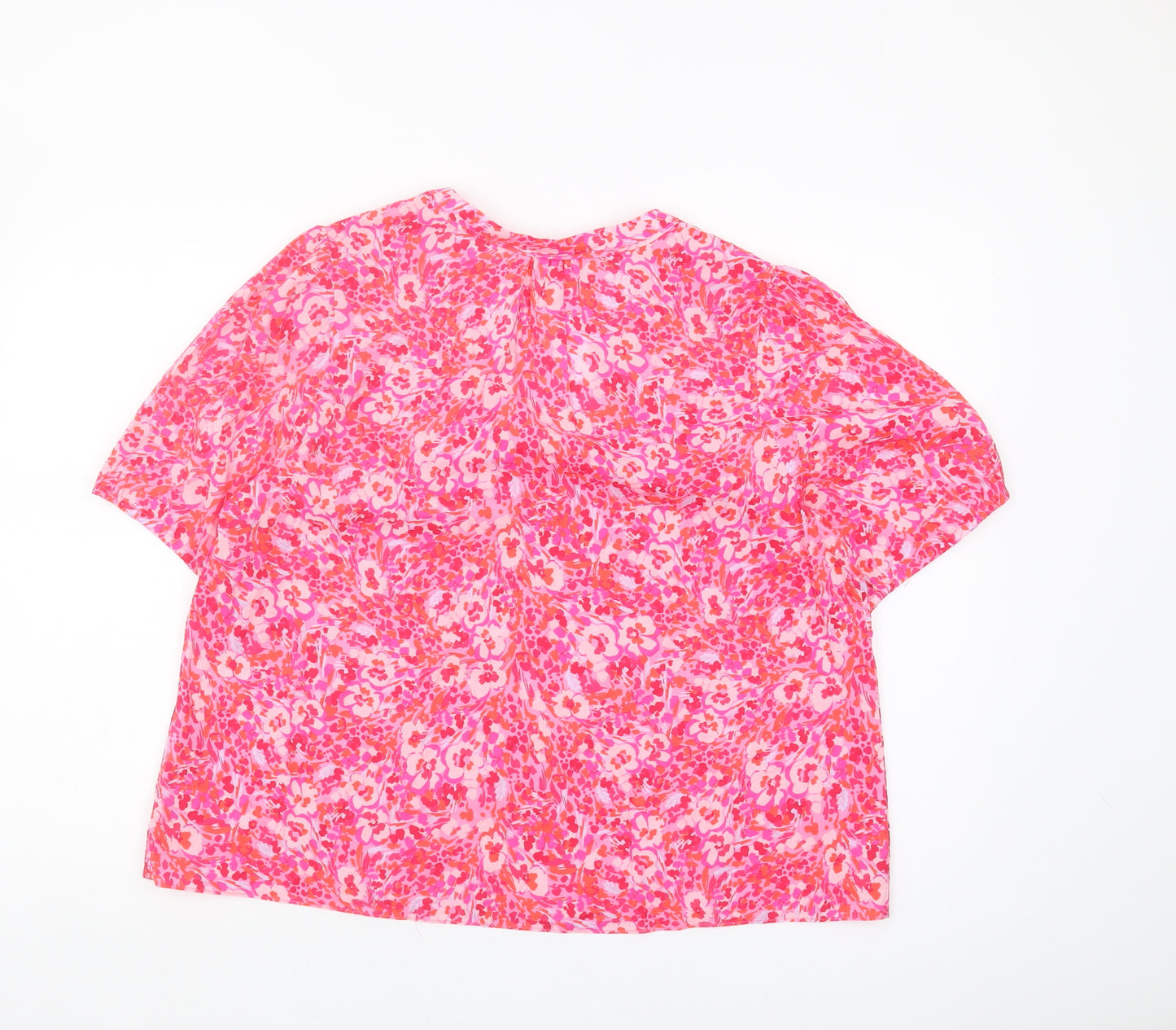 Hush Women's Pink Floral Blouse Size 16 V-Neck