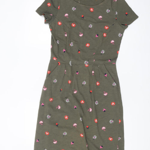 Boden Women's Multicoloured Floral Cotton Dress - Size 8