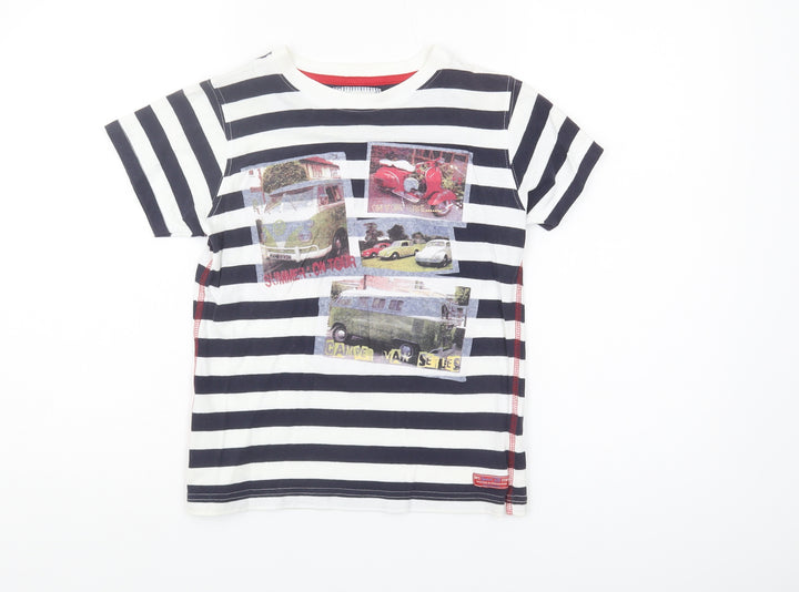 Adventurers Boys Black Stripe T-Shirt 13 Years Casual Style