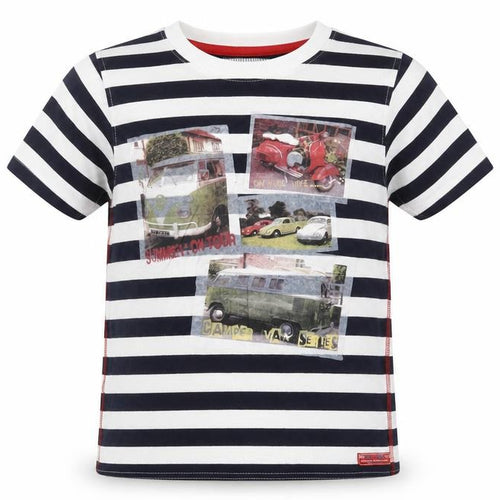 Adventurers Boys Black Stripe T-Shirt 13 Years Casual Style