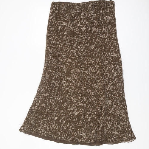 Hobbs Women's Brown A-Line Midi Skirt Size 12