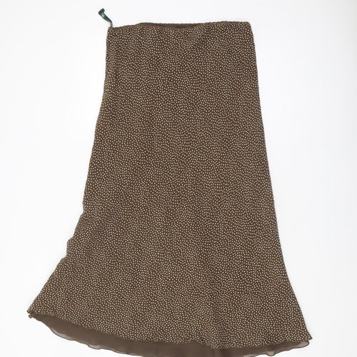 Hobbs Women's Brown A-Line Midi Skirt Size 12