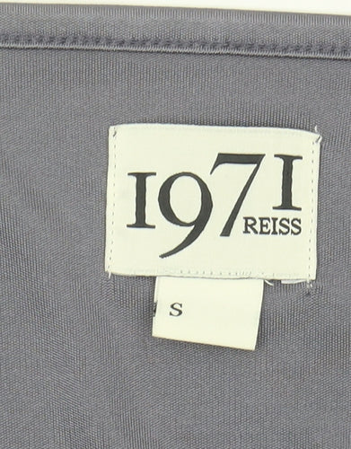 Reiss Women's Grey Studded Scoop Neck T-Shirt - Size S