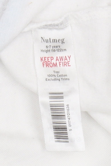 Nutmeg Boys White Black Panther Superhero T-Shirt 6-7Y