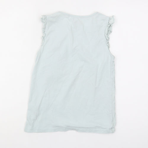Boden Girls Blue Sleeveless Blouse - 11-12 Years, Ruffle Accent