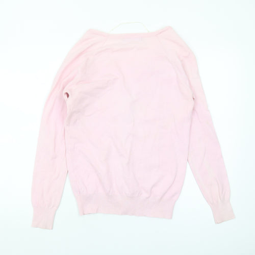 Zara Women's Pink V-Neck Cardigan XL Knitwear