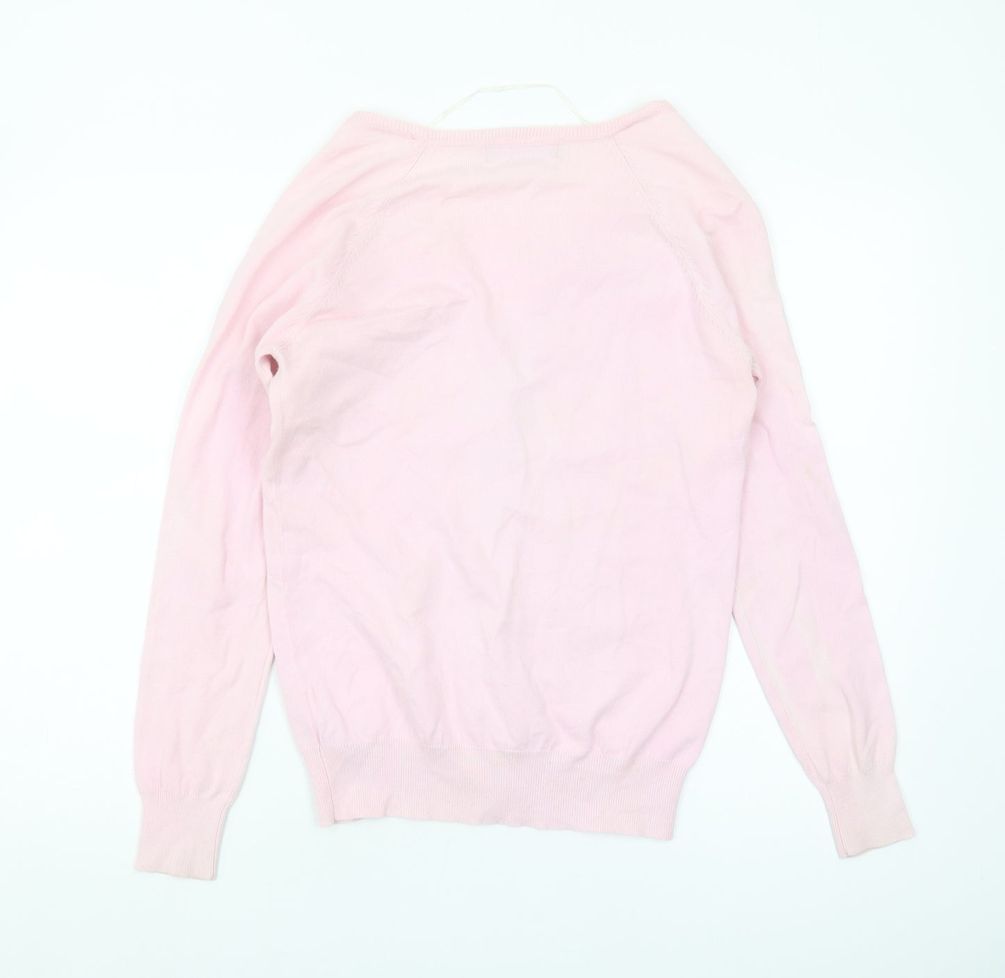 Zara Women's Pink V-Neck Cardigan XL Knitwear