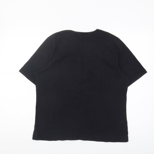 Women's Black XL Round Neck T-Shirt