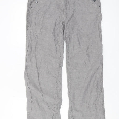 Mantaray Women’s Grey Straight Cotton Trousers Size 10