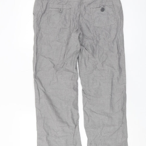 Mantaray Women’s Grey Straight Cotton Trousers Size 10