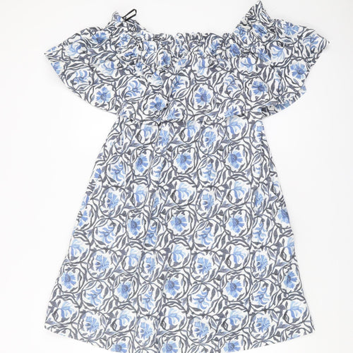 H&M Women’s Multicoloured Floral Off-Shoulder Dress Size 12