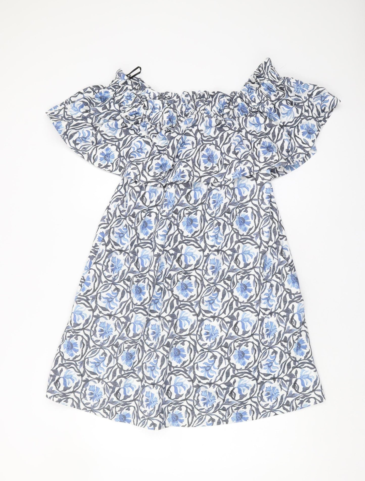 H&M Women’s Multicoloured Floral Off-Shoulder Dress Size 12
