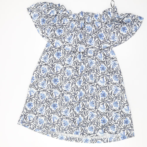 H&M Women’s Multicoloured Floral Off-Shoulder Dress Size 12