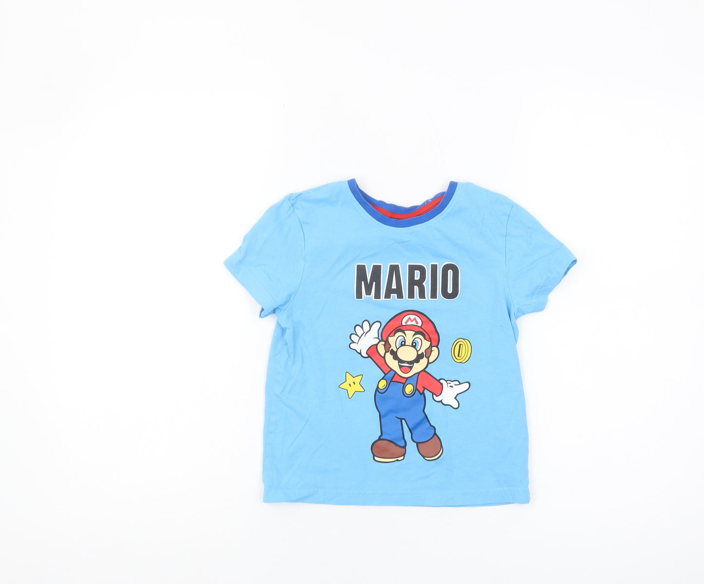 Super Mario Boys Blue T-Shirt, 5-6 Years, Graphic Print