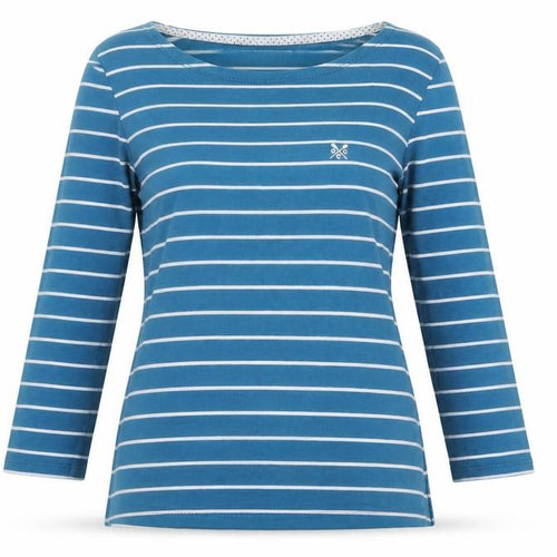Crew Clothing Co. Women's Blue Striped Long Sleeve T-Shirt