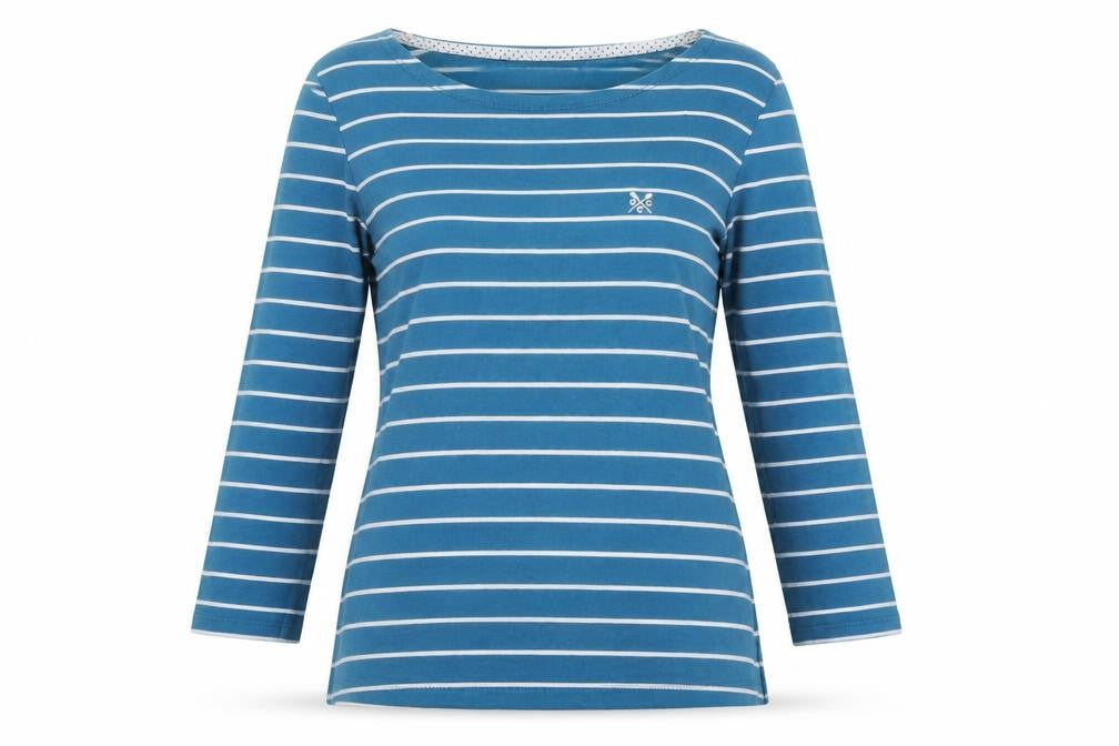 Crew Clothing Co. Women's Blue Striped Long Sleeve T-Shirt