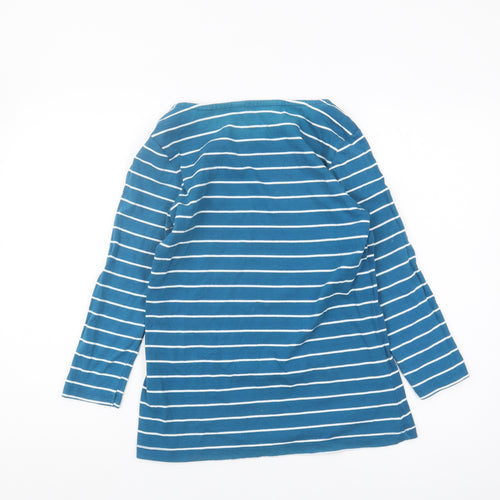 Crew Clothing Co. Women's Blue Striped Long Sleeve T-Shirt