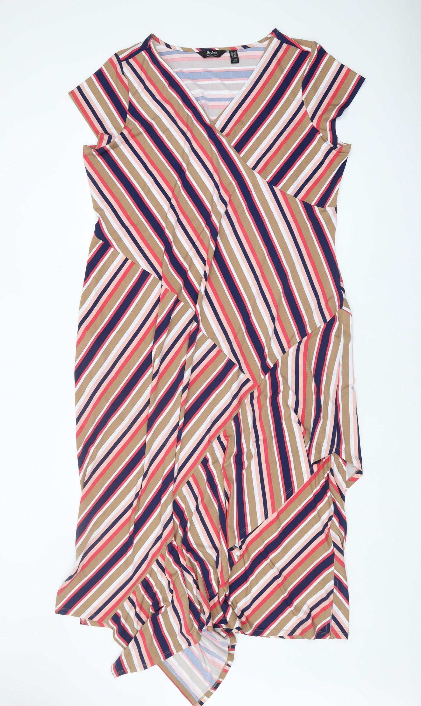 Du Jour Women's 2XL Multicoloured Midi Wrap Dress