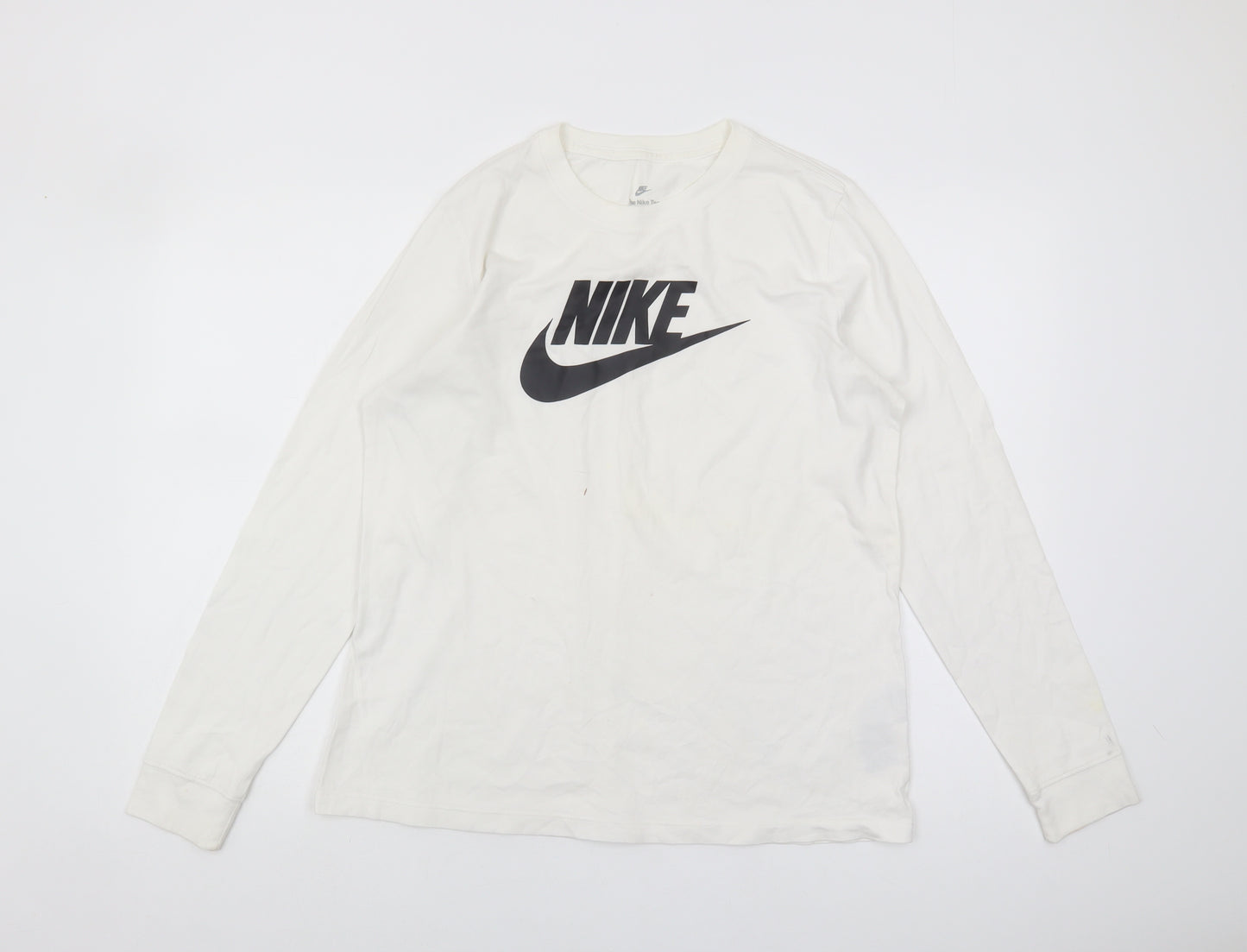 Nike Men's White Long Sleeve T-Shirt - Size L