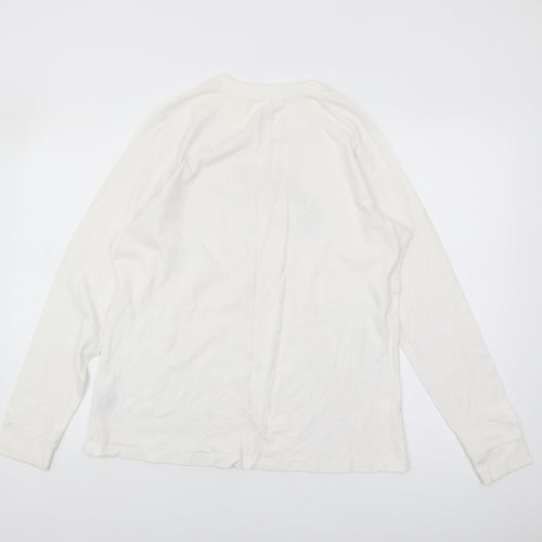 Nike Men's White Long Sleeve T-Shirt - Size L
