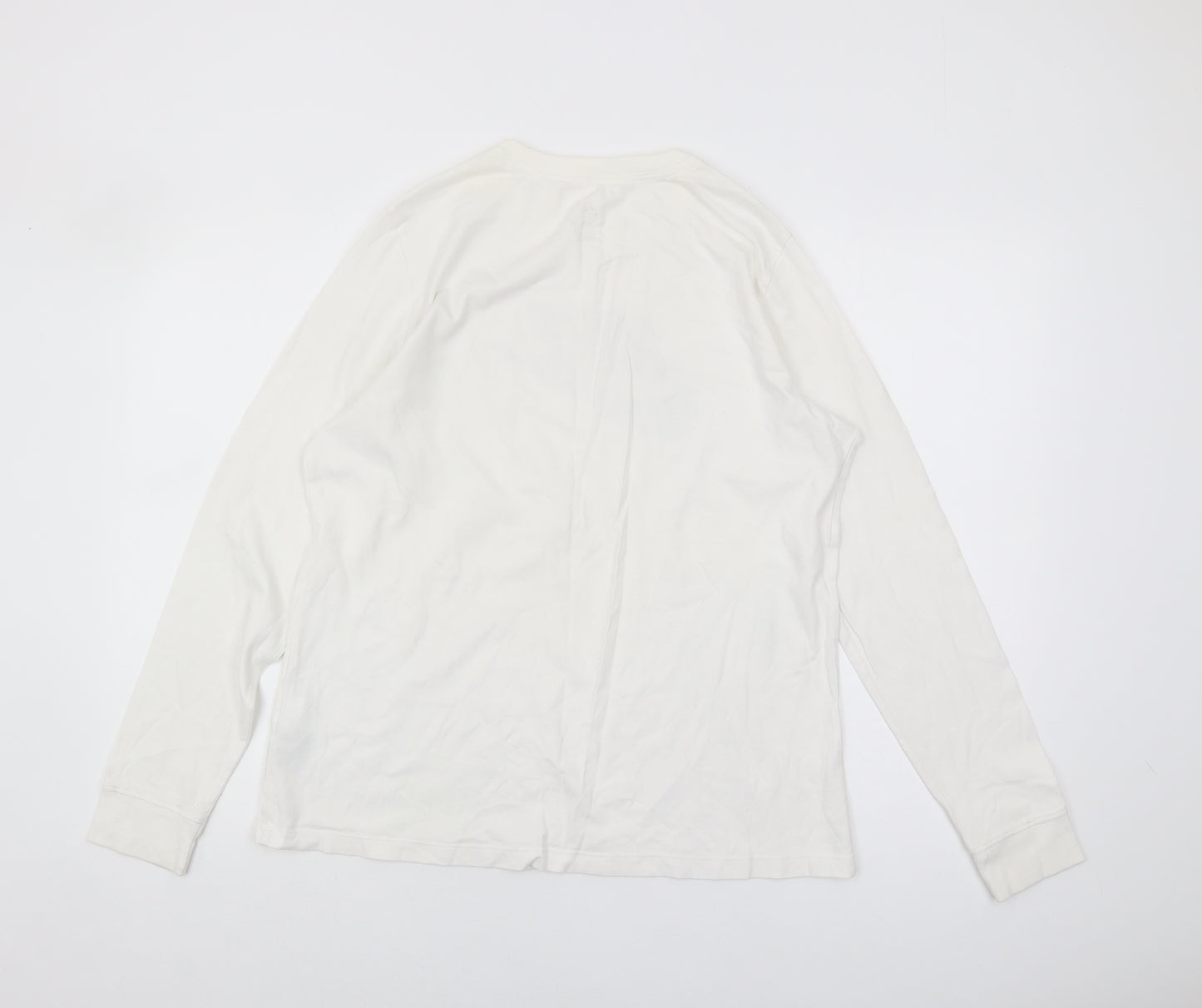 Nike Men's White Long Sleeve T-Shirt - Size L