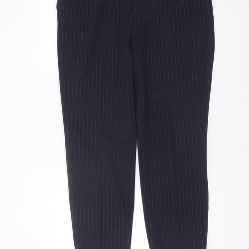 M&Co Women’s Navy Striped Trousers Size 14
