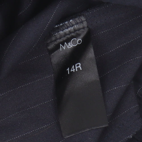 M&Co Women’s Navy Striped Trousers Size 14