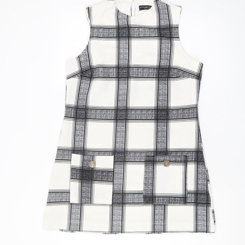 Dorothy Perkins Women's Black Check Shift Dress Size 10