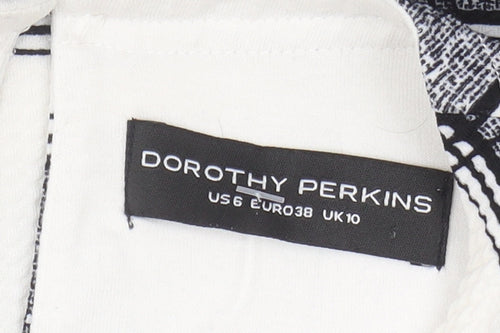 Dorothy Perkins Women's Black Check Shift Dress Size 10