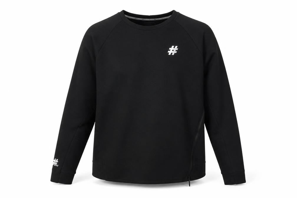 Front view of #Five Men's Black Pullover Sweatshirt L