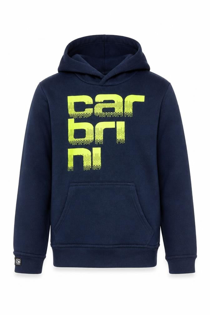 Front view of Carbrini boys’ blue pullover hoodie 12-13 years - graphic design