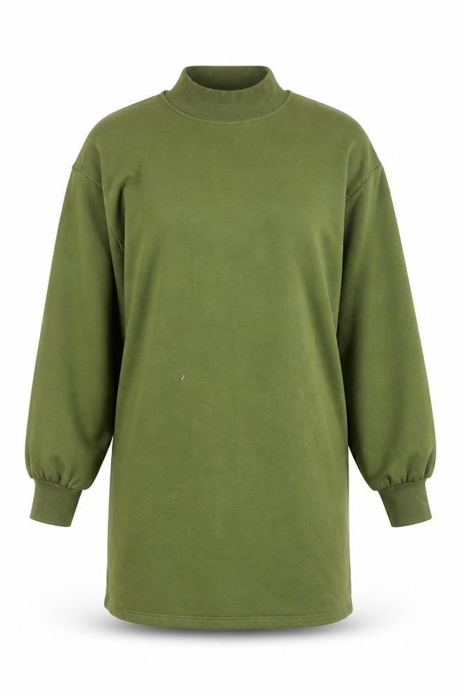 Front view of Bershka Green Women's Sweatshirt, size S