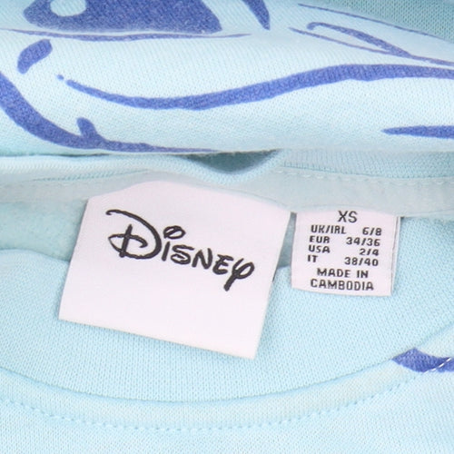 Disney Women’s Blue XS Stitch Pullover Sweatshirt