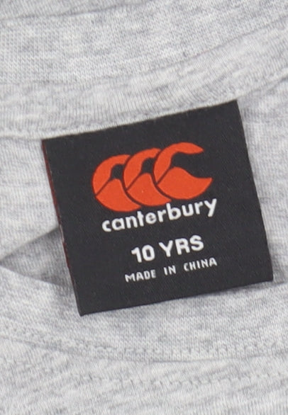 Canterbury Boys Grey T-Shirt Crew Neck Short Sleeve 10 Years