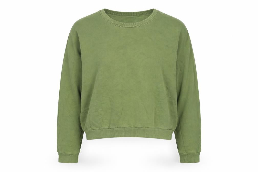 Front view of BDG Women's Green Sweatshirt, M, Crew Neck