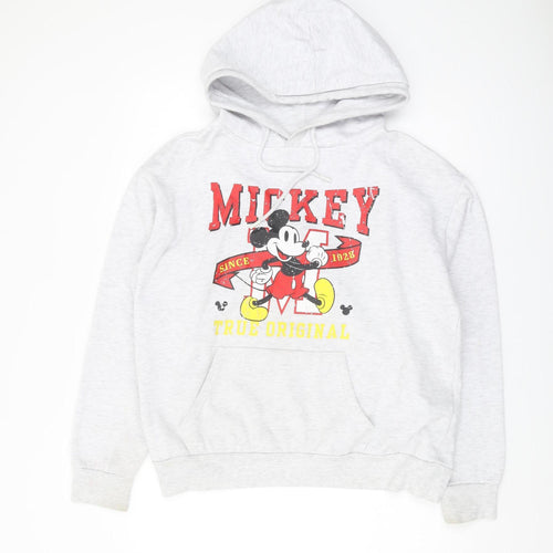 Disney Women's Grey Mickey Mouse Pullover Hoodie, M