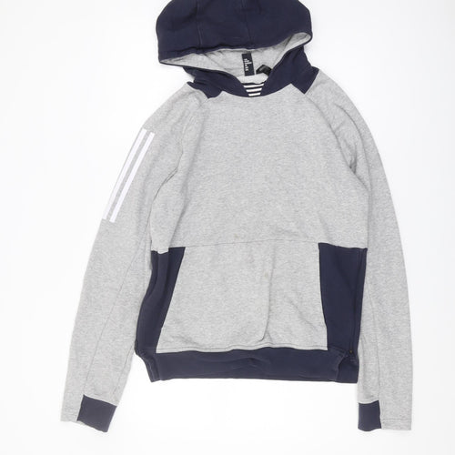 Adidas Men's Grey Pullover Hoodie, Size S