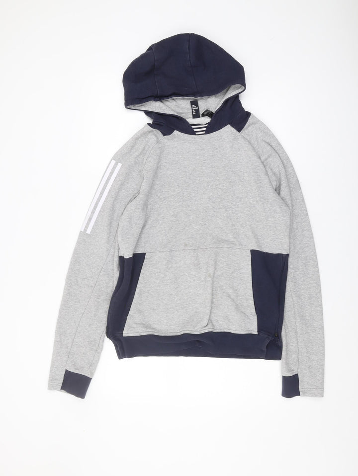 Adidas Men's Grey Pullover Hoodie, Size S