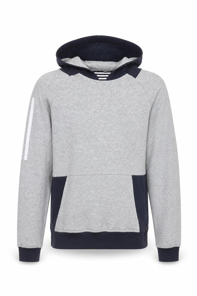 Front view of Adidas Men's Grey Pullover Hoodie, size S