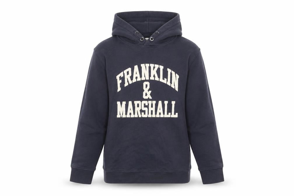 Front view of Franklin & Marshall boys’ blue hoodie, size 14-15, years